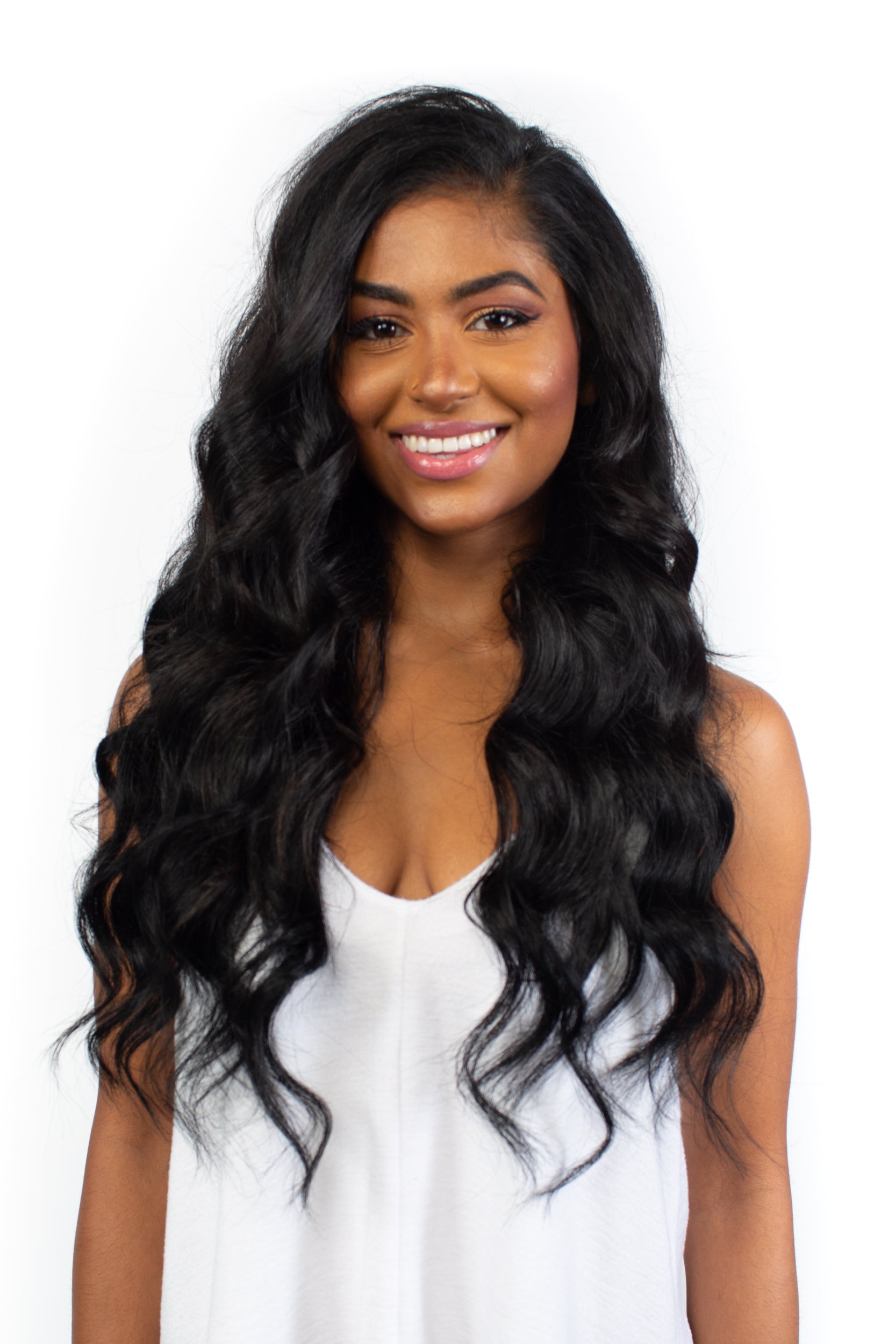 14" Dark Black Clip-In Hair Extensions