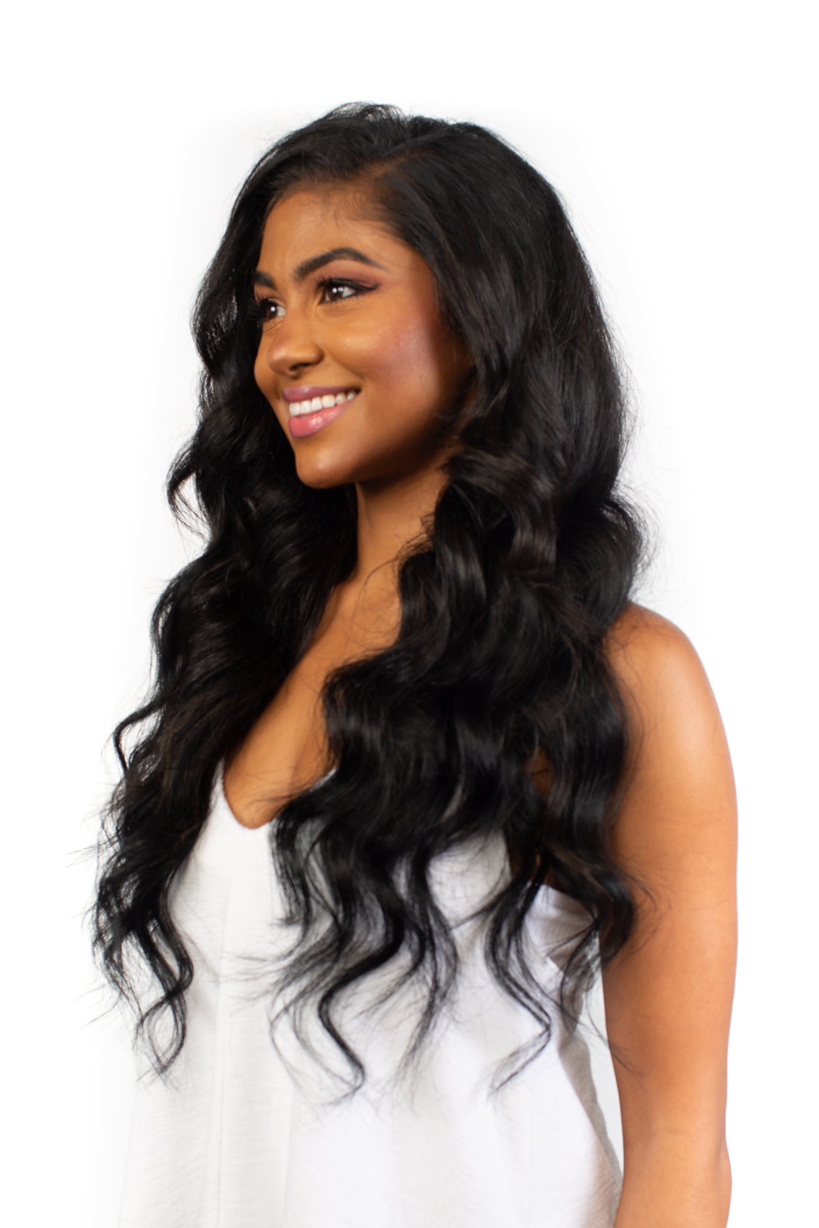 14" Dark Black Clip-In Hair Extensions